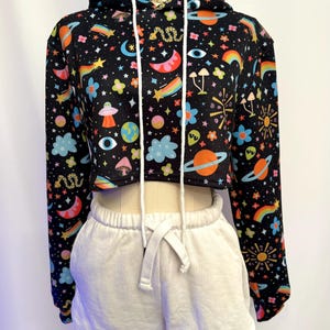 Rainbow Crop Hoodie - Etsy