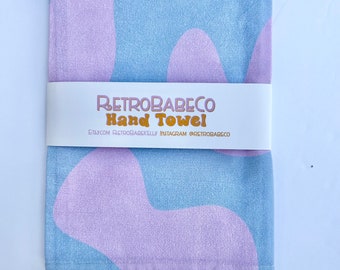 Lava lamp towel; cute hand towel; retro print; cute retro aesthetic design; soft cotton