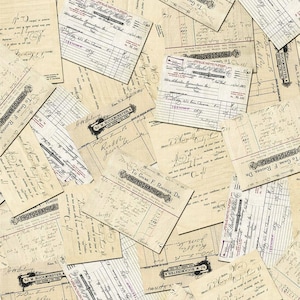 May include: A collection of vintage receipts and invoices with handwritten text, featuring the names "J.W. Buckminster" and "Ghar F. Rhodes" and the word "Photographer". The papers are in various shades of beige and cream, with some having a faint blue tint.