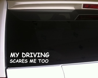 SCARY EMOJI METAL LICENSE PLATE FOR CARS NOVELTY PLATE MY DRIVING SCARES ME TOO!