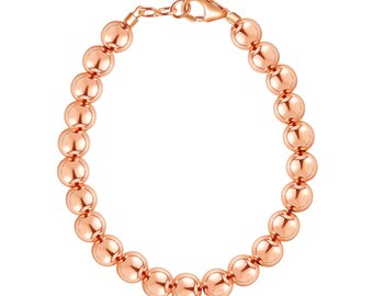 14k Rose Gold Filled 5mm Beaded Bracelet