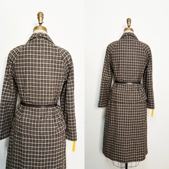 Late 1950s Butte Wool Plaid Suit / Two Piece Brow… - image 5