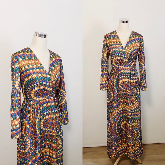 1970s Candy Swirl Deadstock Dress