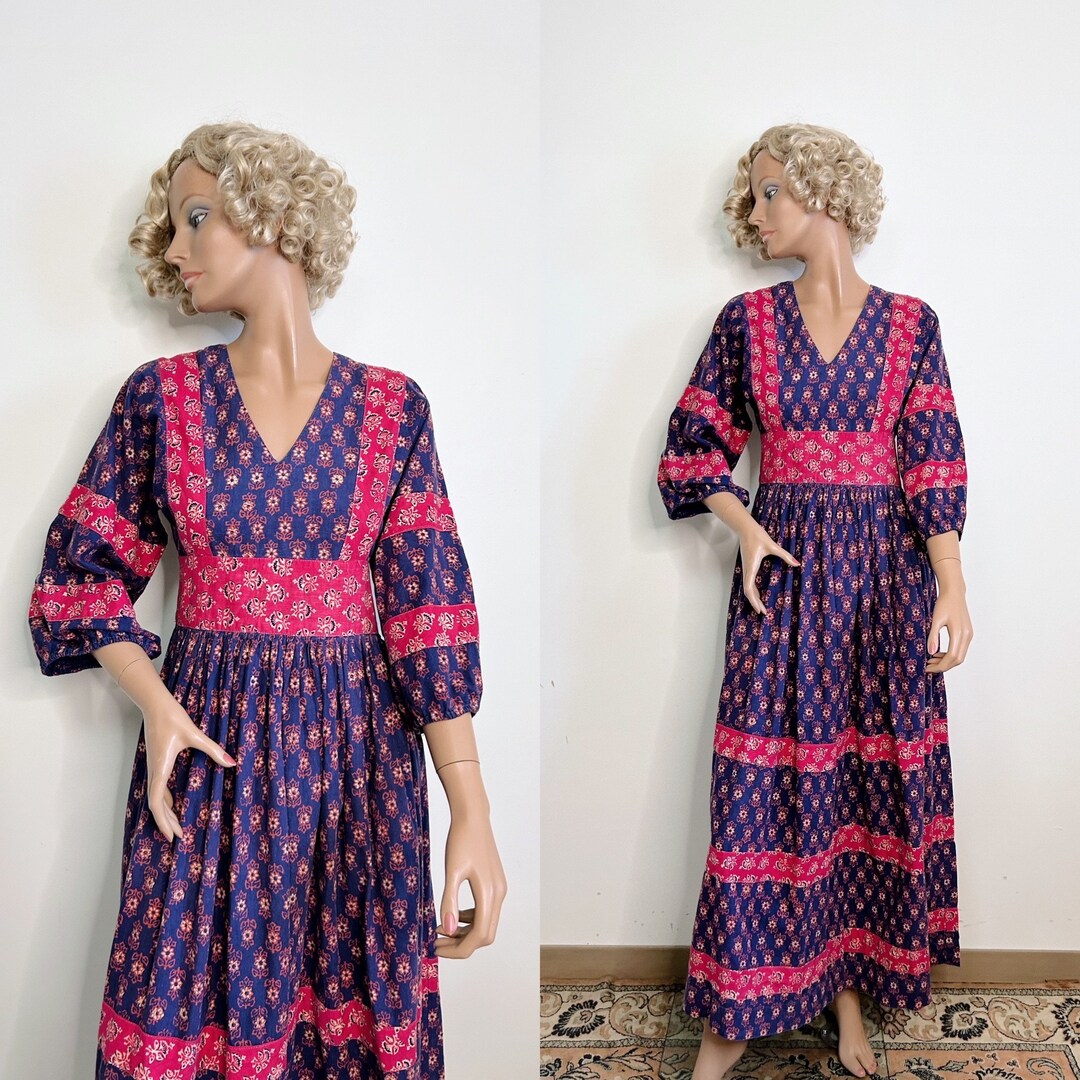 1970s Deadstock Indian Block Print Dress main image 1