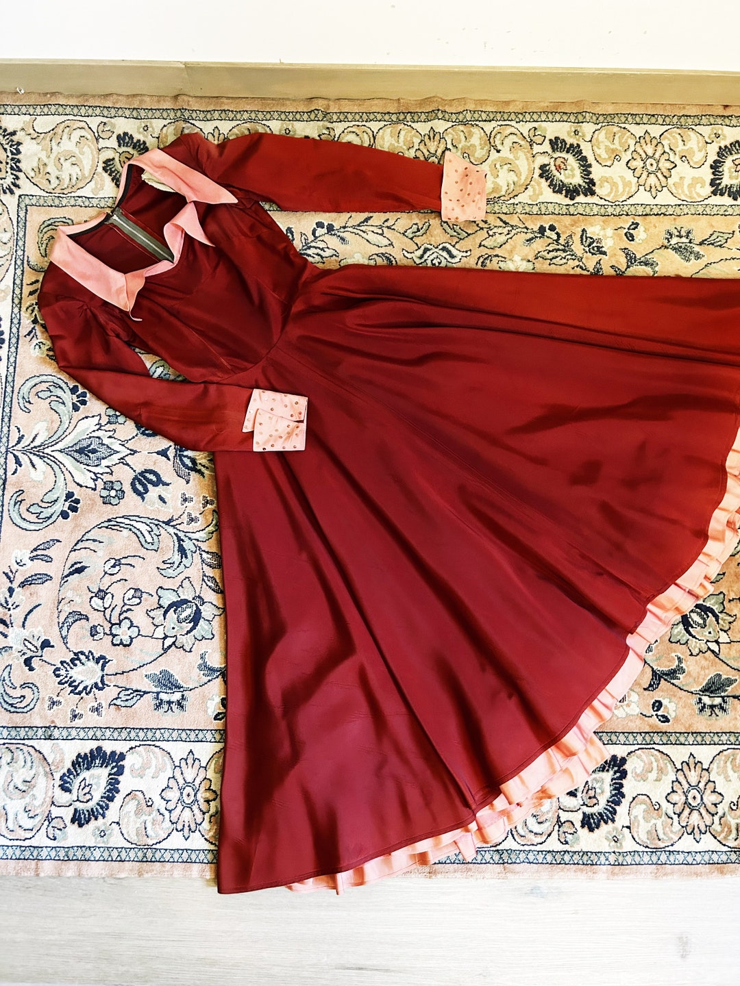 Clean Bodice Full Skirt Formal Occasion Gown Pearl Pink main image 1