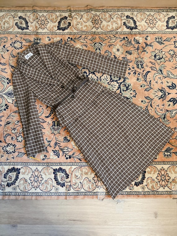 Late 1950s Butte Wool Plaid Suit / Two Piece Brow… - image 7