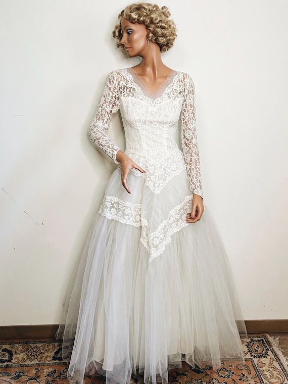 antique wedding dresses A Line V neck Vintage See Through Wedding Gowns SED353  SELINADRESS inspired celebration Unique 1920s Vintage Wedding Dresses