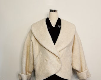 1980s Mohair Slouchy Dolman Coat Size M-XXL