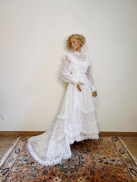 Vintage 1970s Gunne Sax Style Boho Wedding Dress – Victorian