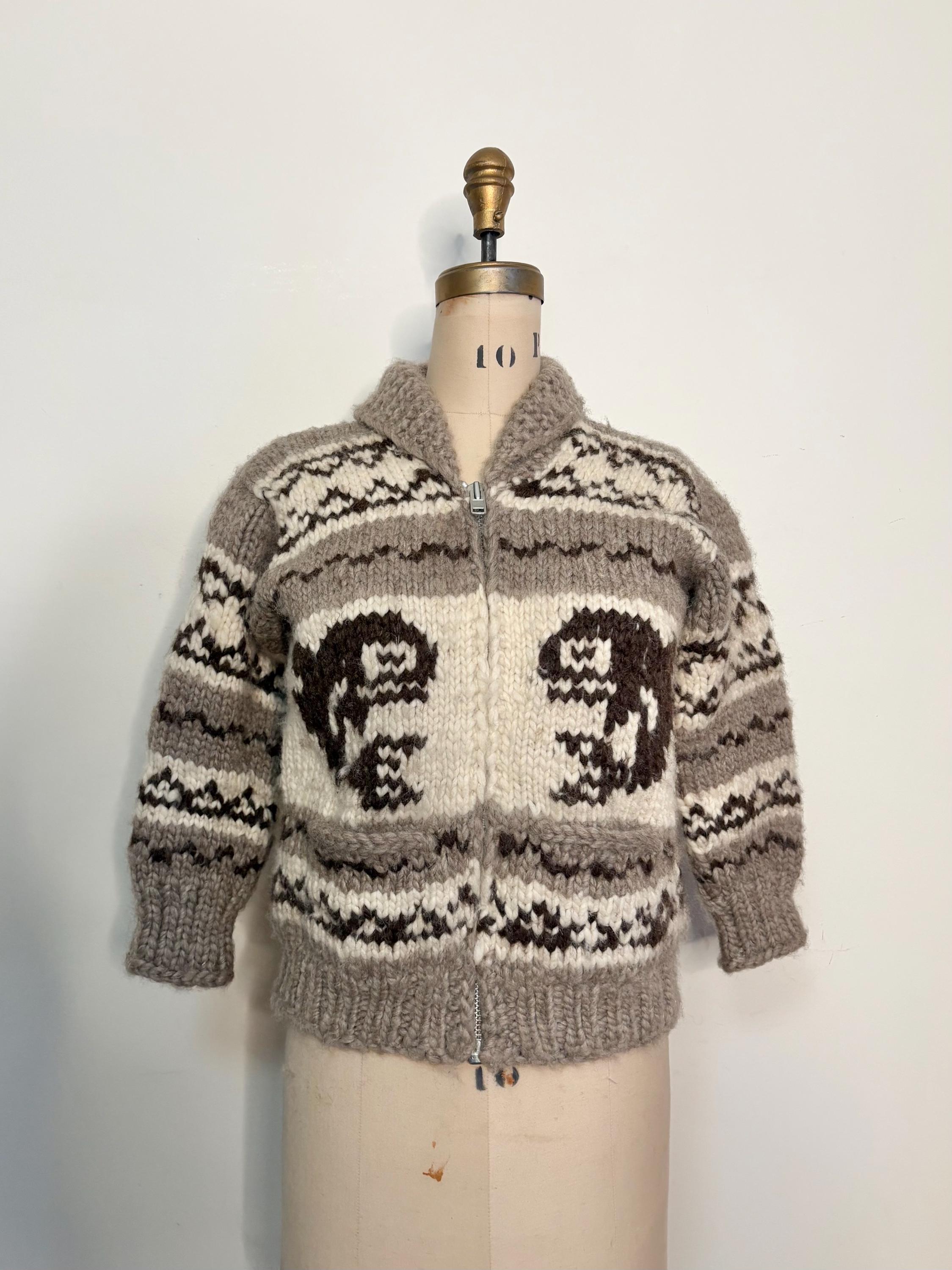 CANADA カナダ製　Cowichan Sweater カウチン TALON 美品 XL相当 カウチン セーター ニット トナカイ カナダ製 カナ