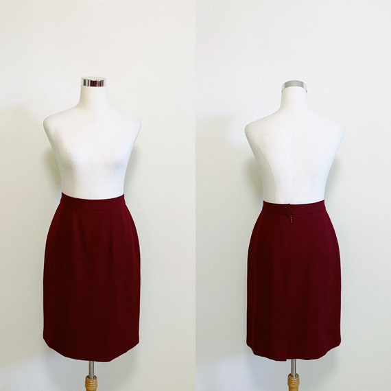 Vintage Laura Ashley Maroon Embroidered Skirt and… - image 9