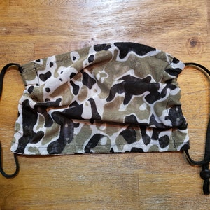 Thin face covering sheer abstract camo