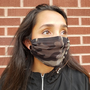Camo breathable face covering mesh sheer