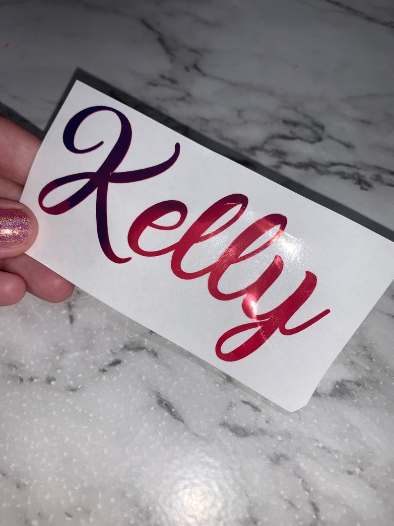 Cursive Name Decal for Slim Can Cooler / Name Decal / Skinny Can Holder ...