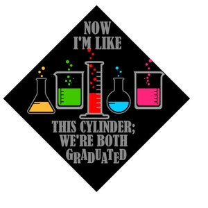 Graduated Cylinder Chemistry Graduation Hat decal