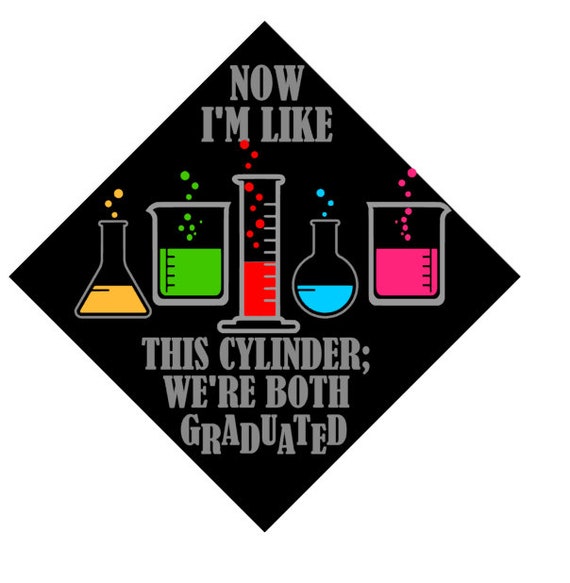 Graduated Cylinder Chemistry Graduation Hat Decal Etsy