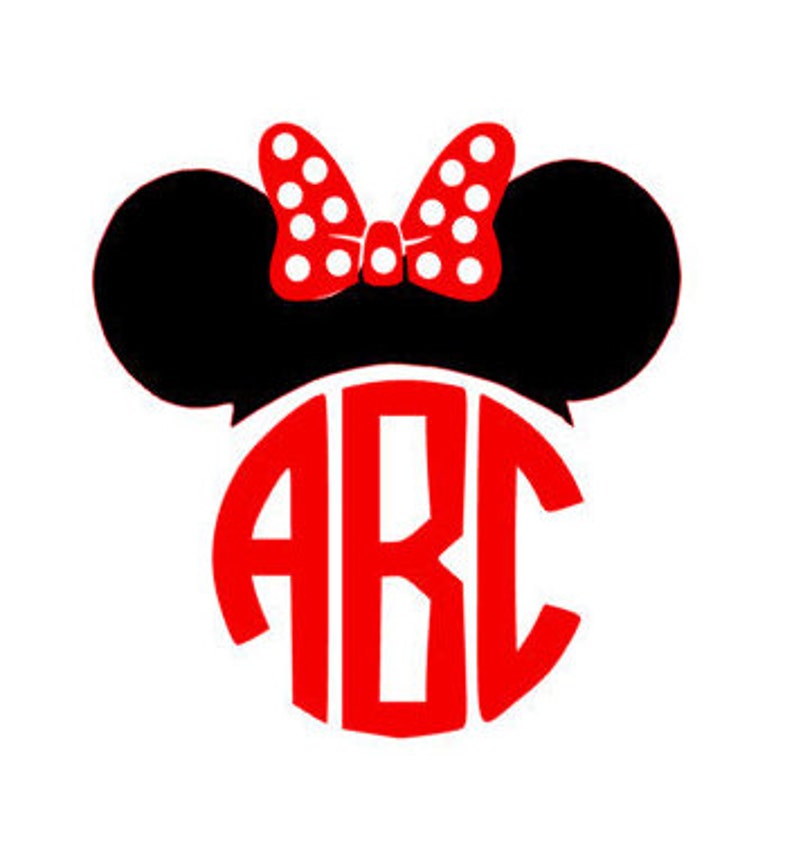 minnie mouse monogram decal etsy