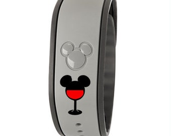 Epcot Food and Wine Festival Mickey Wine Glass Magic Band Decal
