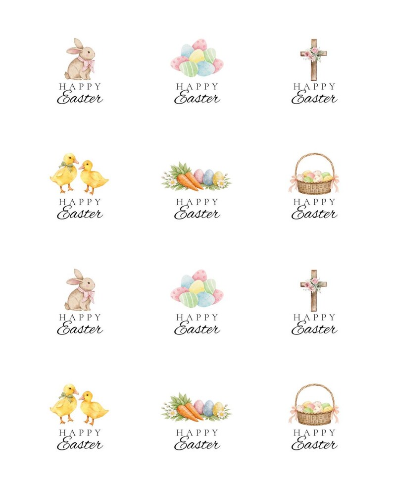 Easter Card Labels Digital Download Easter Sticker Labels Printable | Square Gift Tag ...