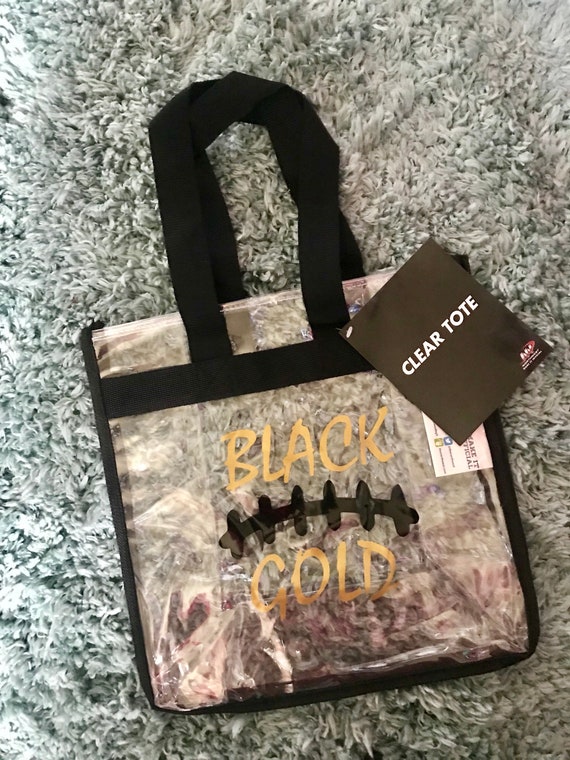 NU Black Clear Gold Chain Strap Stadium Bag Crossbody Purse – ReturnStyle