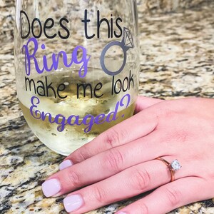 Does this ring make me look engaged wine glass, coffee mug, decal image 2