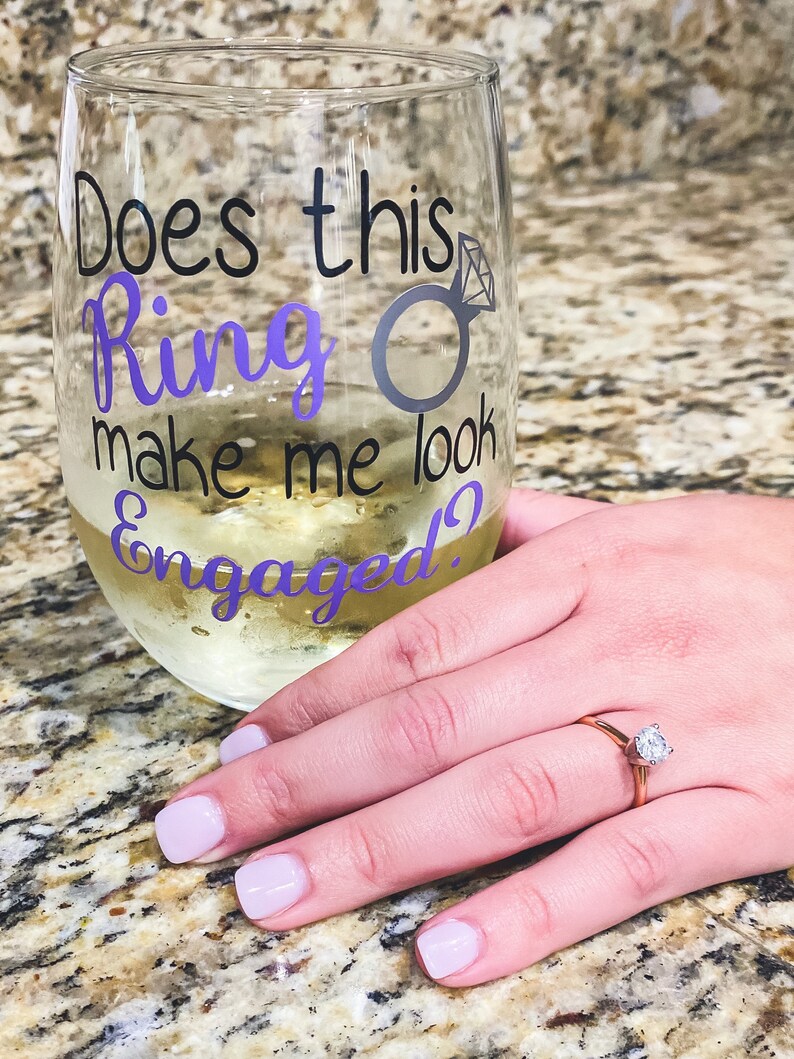 Does this ring make me look engaged wine glass, coffee mug, decal image 2