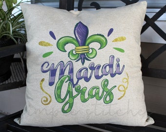 Mardi Gras Pillow Cover, Mardi Gras Throw Pillow Cover