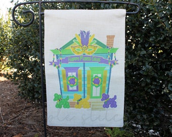 Mardi Gras Garden Flag
