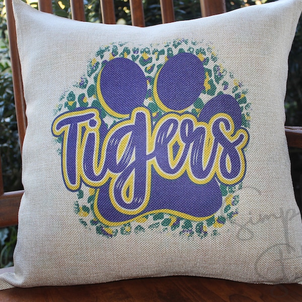 Tigers Pillow Cover, Tigers Throw Pillow Cover, Porch Pillow Cover