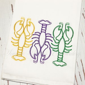 Mardi Gras Crawfish Kitchen Towel, Louisiana Mardi Gras Towel, Mardi Gras Kitchen Towel