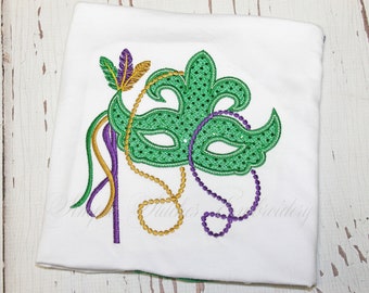 Mardi Gras Mask Shirt or Bodysuit, Girl's Mardi Gras Shirt