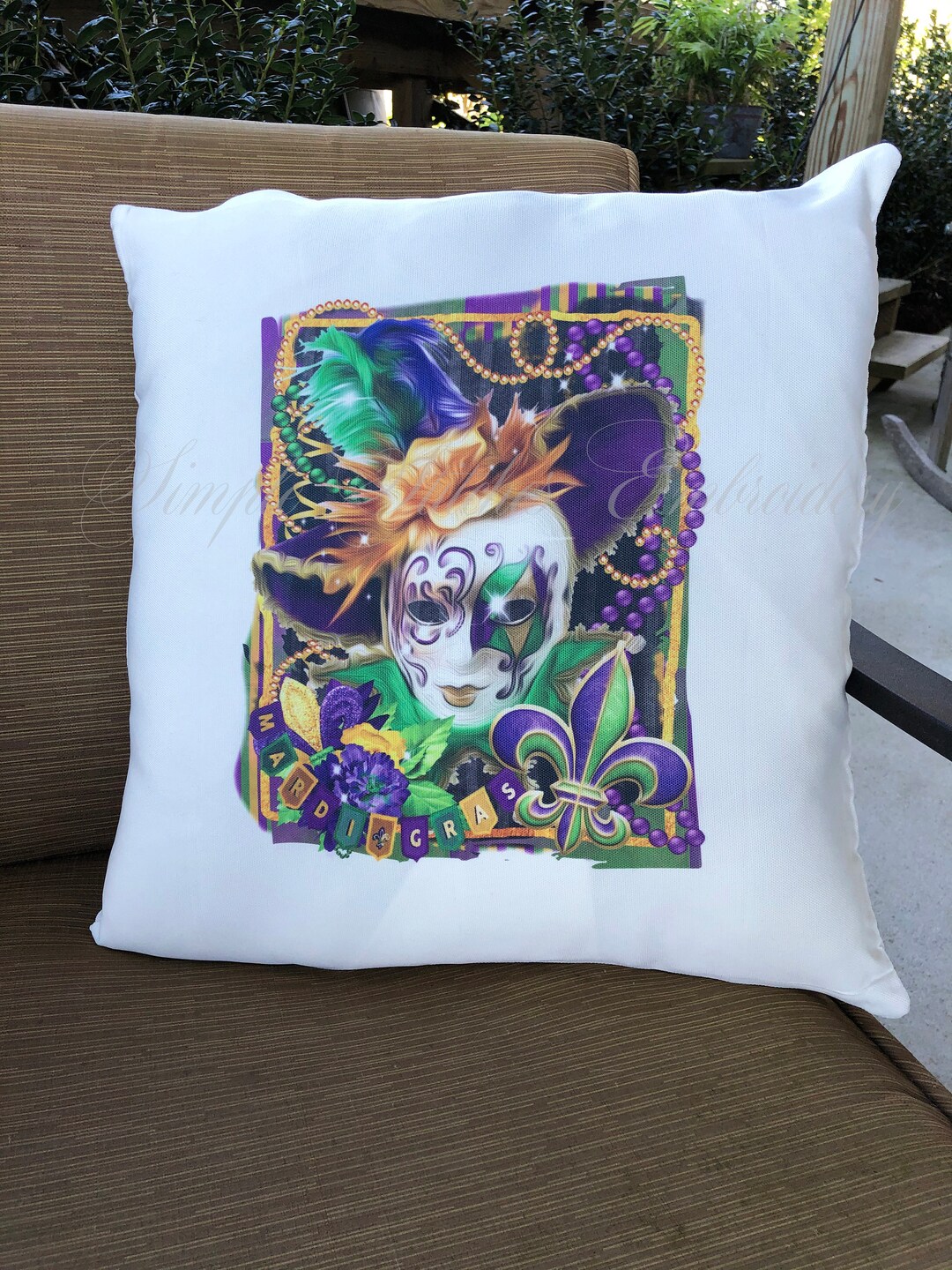 Mardi Gras Pillow Cover Mardi Gras Throw Pillow Cover Mardi Etsy