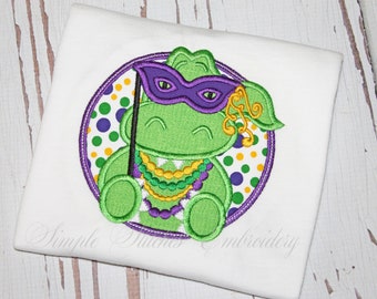 Girls's Mardi Gras Gator Shirt, Mardi Gras Shirt