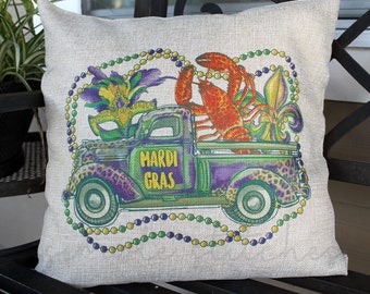 Mardi Gras Pillow Cover, Mardi Gras Throw Pillow Cover
