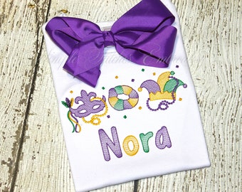 Girl's Mardi Gras Shirt, Girl's Mardi Gras Bodysuit