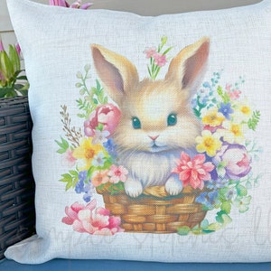 Easter Pillow Cover, Easter,  Spring Pillow Cover, Easter Porch Decor, Easter Bunny Pillow Cover