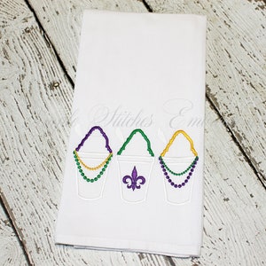 Mardi Gras Snowball Tea Towel
