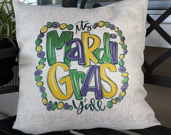 Mardi Gras Pillow Cover, Mardi Gras Throw Pillow Cover