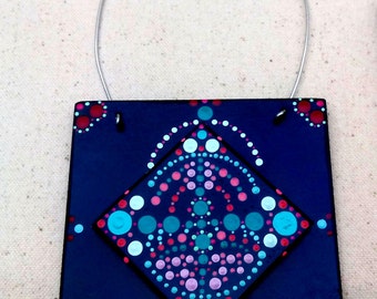 Mandala azulejo Cuadro Azulejo artesano Mandala puntillismo | Etsy