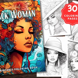 Black Woman Coloring Page I Instant Download  I Adult Coloring Page I African American I Adult Coloring Page  Black Girl Magic