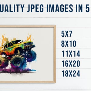 Monster Truck Wandkunst, Jungenzimmer Wandkunst - TRUCK Wandkunst