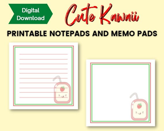 Printable Note Pads Post-it Sheets Printable Stationery - Etsy
