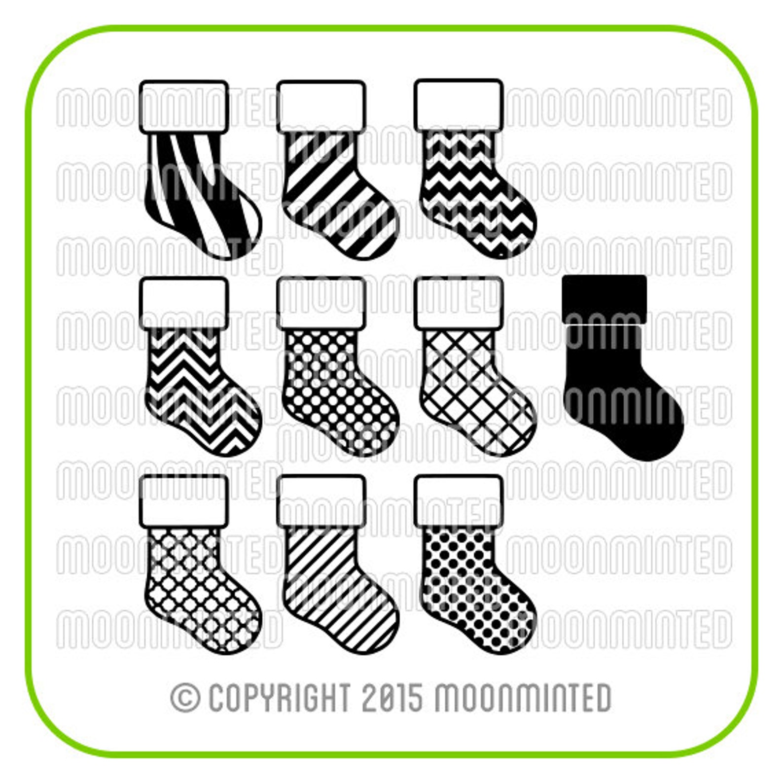 Download Christmas Stocking SVG Cut Files Monogram Frames for Vinyl | Etsy