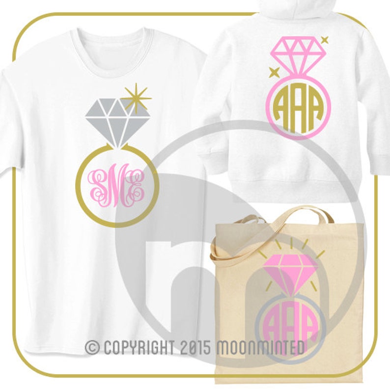 Download Diamond Wedding Ring SVG Cut Files Monogram Frames for ...