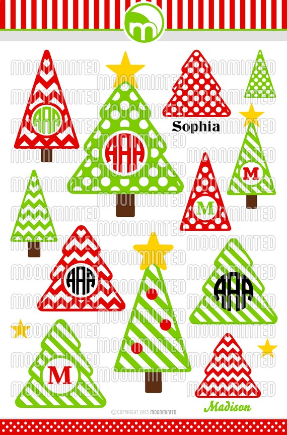 Christmas Tree SVG Cut Files Monogram Frames For Vinyl Christmas Tree SVG Cut Files Monogram Frames For Vinyl