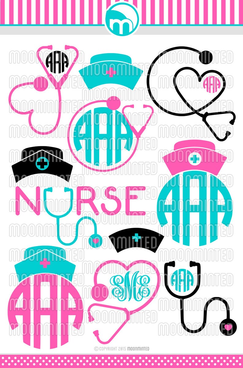 Download Nurse SVG Cut Files Monogram Frames for Vinyl Cutters | Etsy