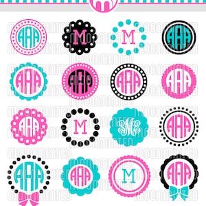 Circle Monogram Frame SVG Cut Files for Vinyl Cutters, Screen Printing, Silhouette, Die Cut Machines, & More image 1