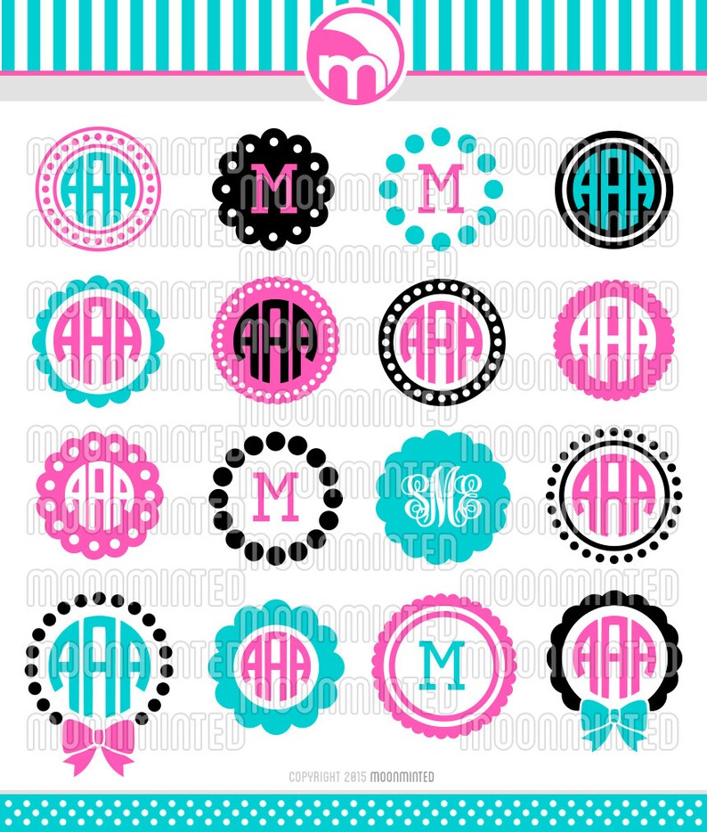 Circle Monogram Frame SVG Cut Files for Vinyl Cutters, Screen Printing, Silhouette, Die Cut Machines, & More image 1