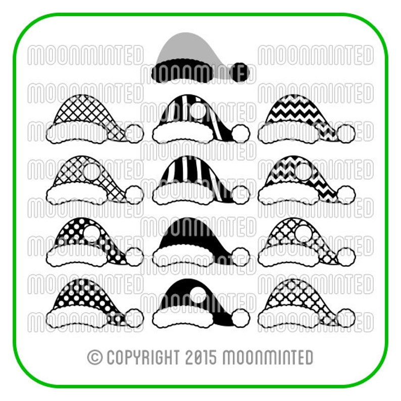 Download Christmas Santa Claus Hats SVG Cut Files Monogram Frames ...