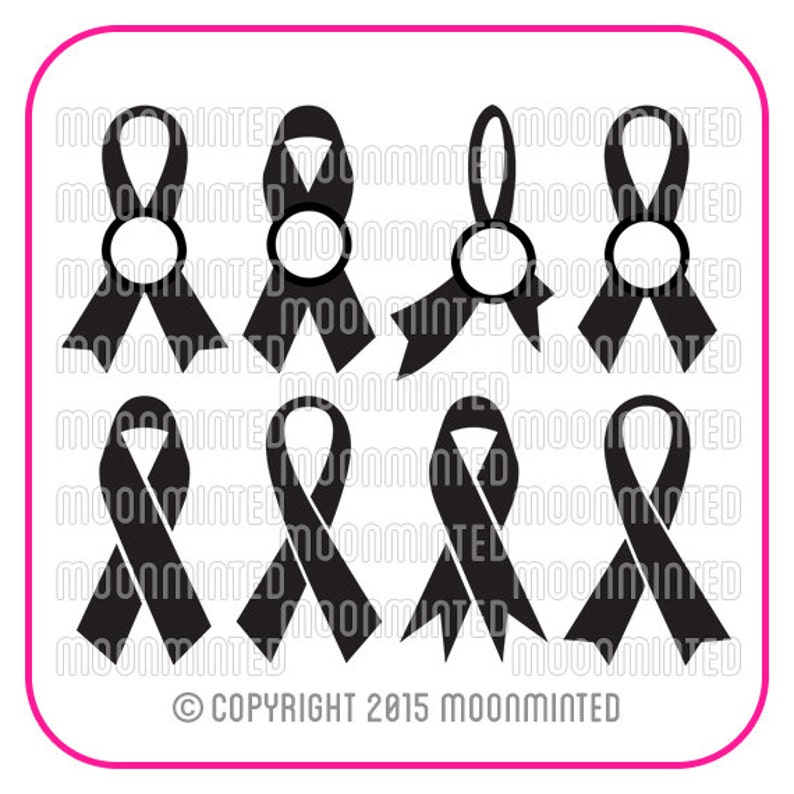 Download Awareness Ribbons Monogram Frames SVG Cut Files for Vinyl | Etsy